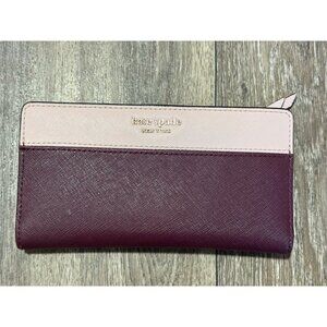 KATE SPADE NEW YORK CAMERON LARGE SLIM BIFOLD WALLET CHERRYWOOD-WARM VELLUM